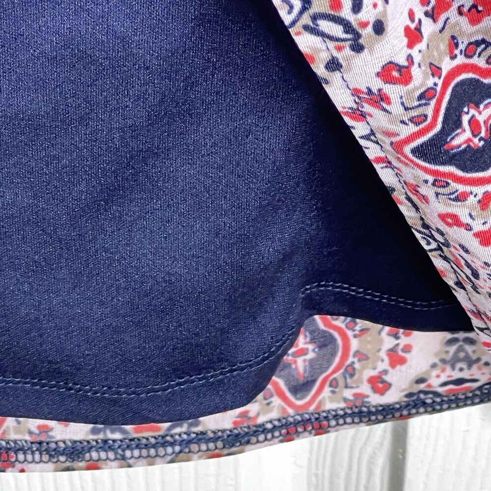 Dana Buchman Sleeveless Shift Dress Sz L Blue Multicolor Print Lined Lightweight - Picture 3 of 7